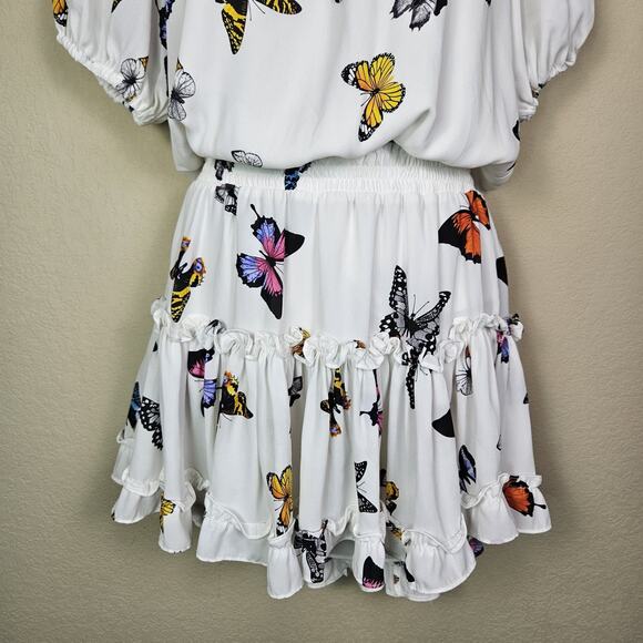 Buddy Love Ray Butterfly Dress Short Elastic Waist White Mini Coquette Size M - Picture 5 of 16